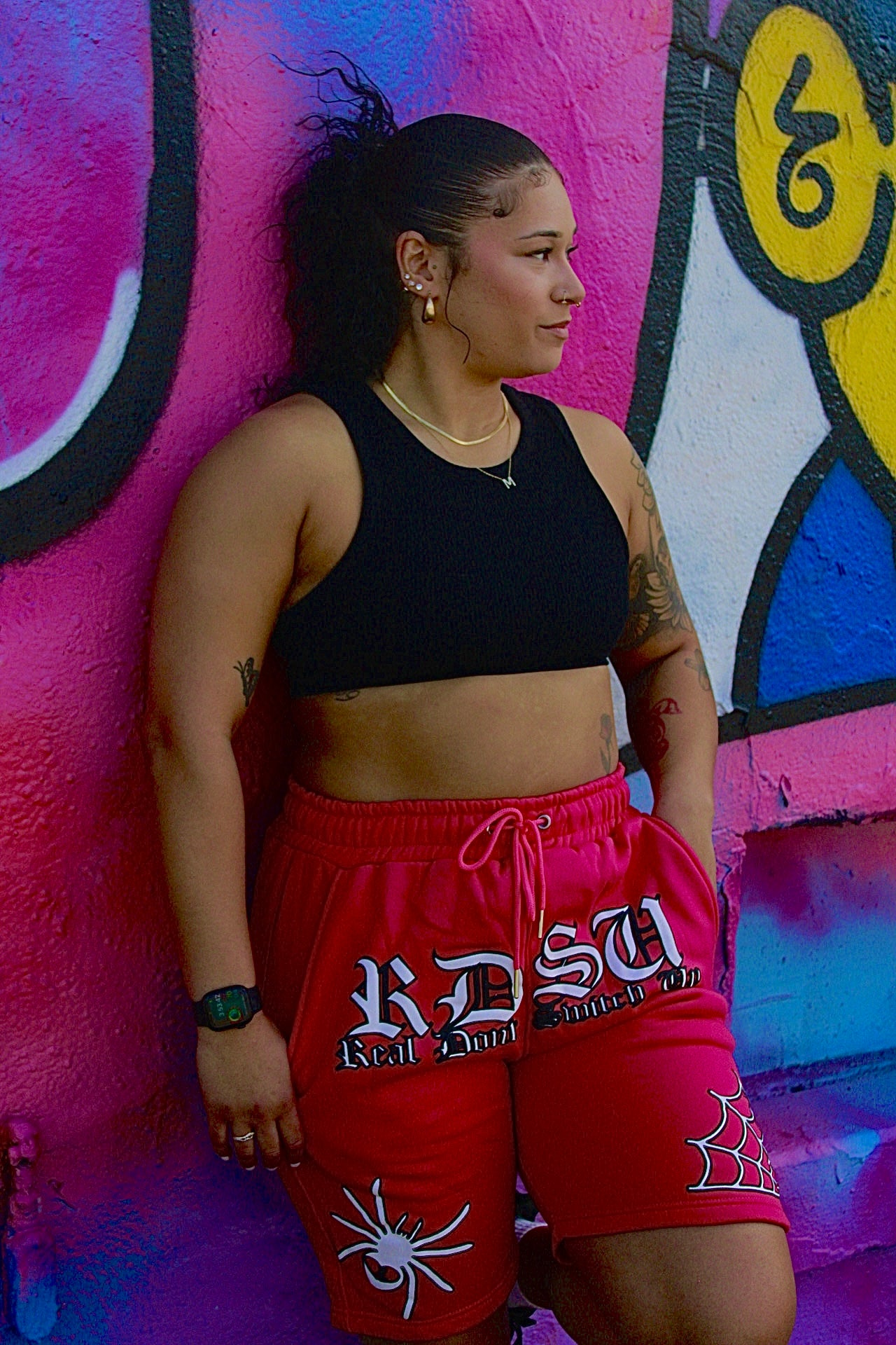 Pink Spider Shorts