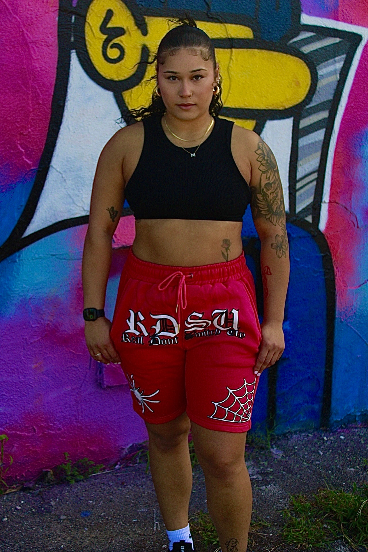 Pink Spider Shorts