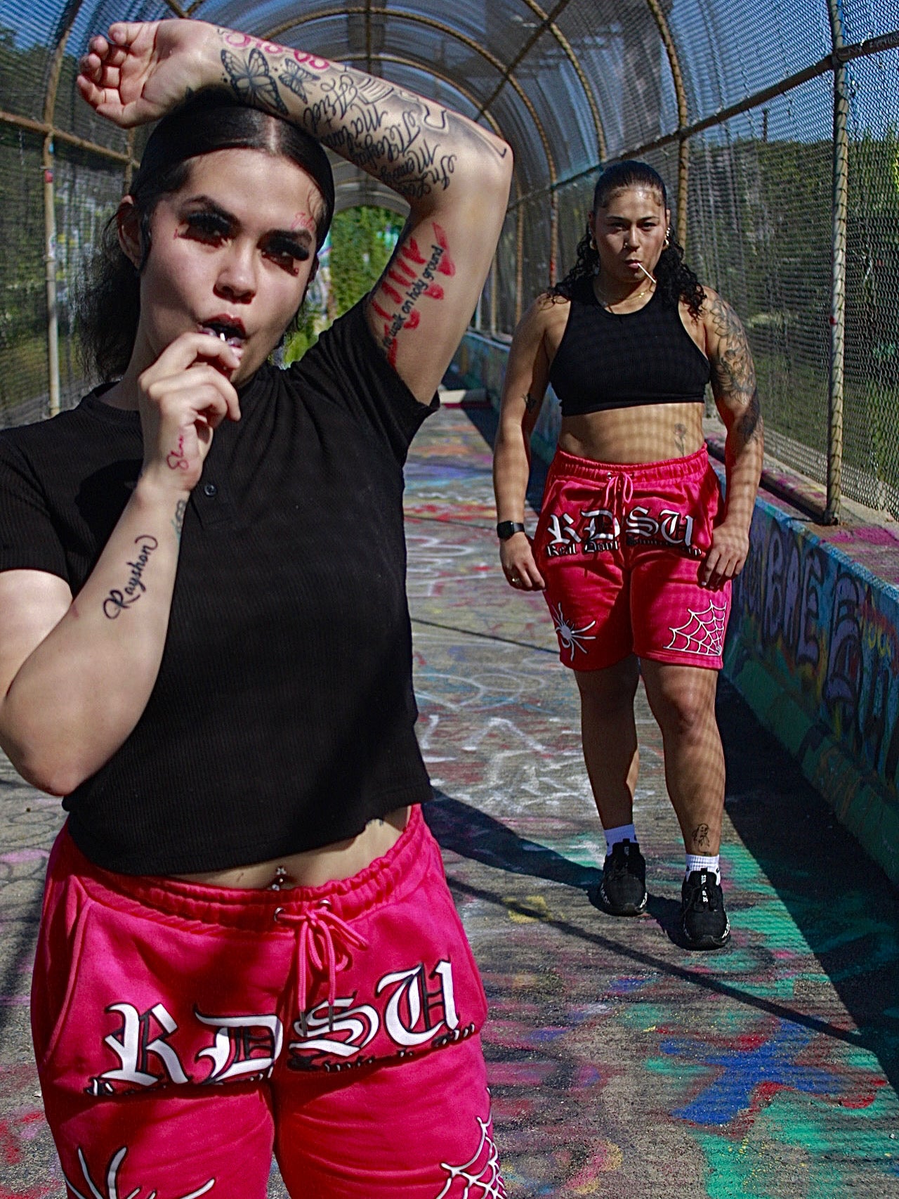 Pink Spider Shorts